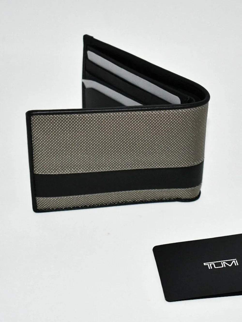 Tumi Double Billfold in Grey Alloy #135606-A872 NWT